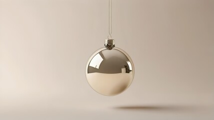 clean spherical product mockup with christmas ornament elements and soft floating shadows