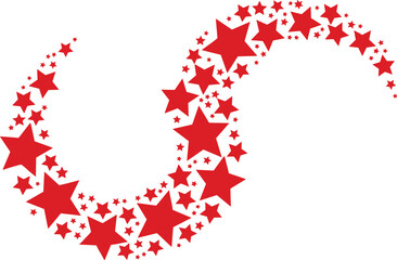 Red star wave pattern, abstract background, festive decoration, celebration design, holiday concept, dynamic motion, creative art, modern style, graphic illustration