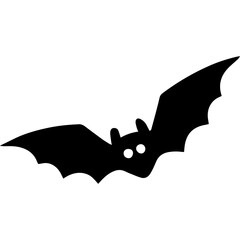 Black Silhouette Of A Bat Flying With Its Wings Spread Wide On A Transparent Background Symbolizing Halloween Night And Autumn