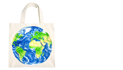 Reusable tote bag with earth print in eco-friendly design  