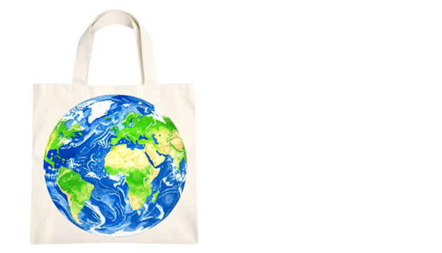 Reusable tote bag with earth print in eco-friendly design  