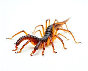 Centipede on white background