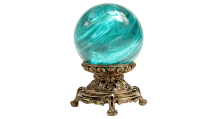 Ornate Fortune Teller's Sphere with Mystical Glow