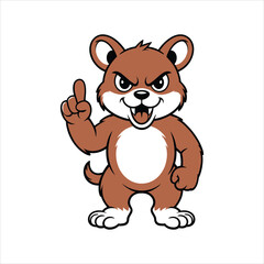 Grumpy Bear Mascot - Angry Little Creature Illustration