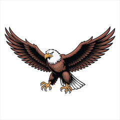 Obraz premium Majestic Flying Bald Eagle Illustration Vector Artwork