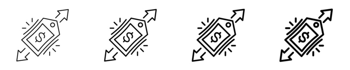 Marginal Cost Line  Icon Set Different Style Collection
