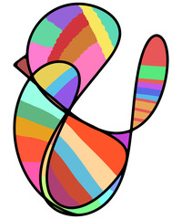 Abstract colorful art with a unique shape, showcasing a vibrant array of colors and patterns