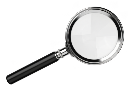 Magnifying glass isolated on transparent background