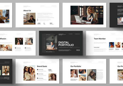 Modern Digital Portfolio Presentation Template for Personal
