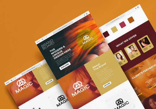 Modern Brand Board and Branding Presentation Design Template in Warm Tones