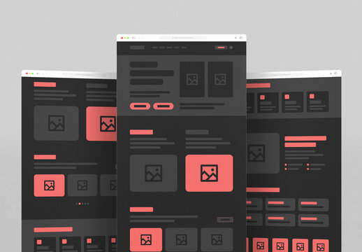 Modern Landing Page Wireframe Template for Web Design