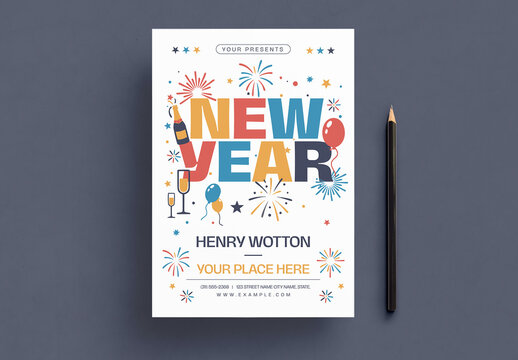 New Year Flyer Design Layout