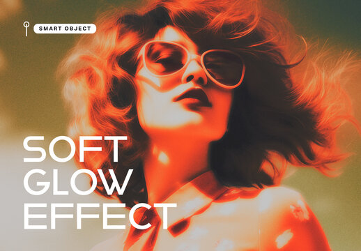 Soft Glow Photo Effect Template for Dreamy Retro Portraits and Vibrant Artistic Photography