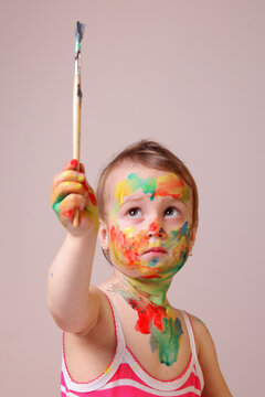 Future Picasso testing her newest masterpiece on herself