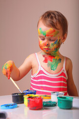 Young artist learning the basics of color expression