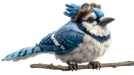 Cute Bird Pilot with Vintage Flight Eyewear