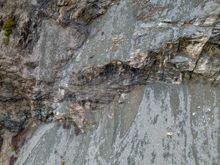 Rugged Rocky Cliff and Sloping Scree Landscape in British Columbia, Canada, Steep Gray Rocks Terrain
