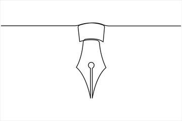 One continuous line art drawing of Pen tool design. Pen tool line art icon illustration design outline vector