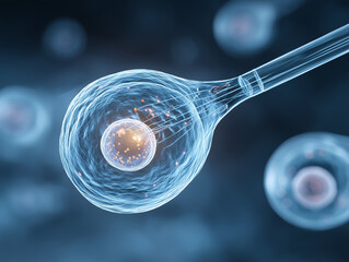 Cutting-edge visualization of cellular injection process for innovative medical research and development
