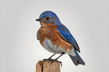 Bluebird Isolated on White Background, closeup 