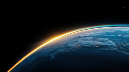 Obraz premium earth rainbow Earth with a vibrant rainbow arcing across its surface, symbolizing hope, diversity, and inclusivity.