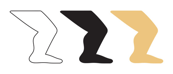 Stylized human leg illustrations outline silhouette skin tone.