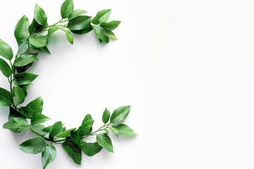 Lush Greenery : A close-up shot of vibrant green leaves create a elegant natural composition, showcasing the delicate details and inviting a sense of serenity.