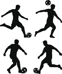 soccer players silhouettes