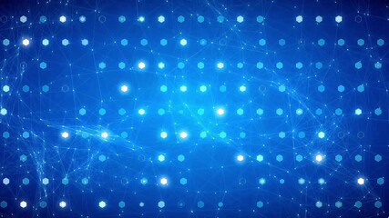 abstract digital network background loop with glowing blue hexagonal led grid and animated data connection lines technological concept