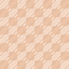 ornament from hand drawn pixels. vector seamless pattern. embroidery template. peach color repetitive background. modern decorative art. geometric fabric swatch. design element for textile, home decor