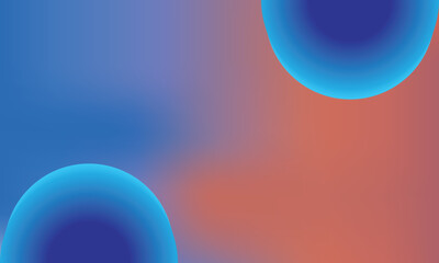 Vibrant blue and orange gradient background with glowing shapes.