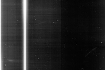 Obraz premium Old film texture with scratches, noise and glitch shapes. Realistic overlay film texture in black-white, dust and grain.