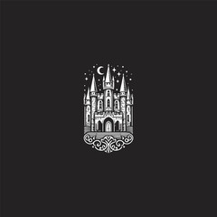 Castle logo vector icon illustration