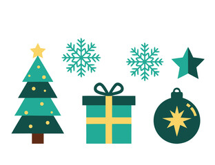 Celebrate the joyous holiday season with festive Christmas tree, cheerful snowflakes, and colorful gifts, perfect for creating winter holiday cheer