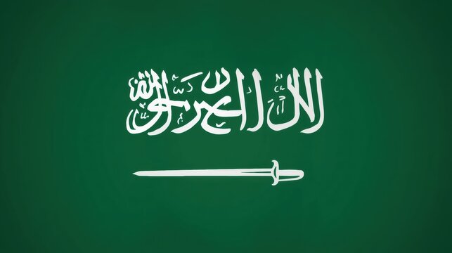 Saudi arabia flag with arabic calligraphy and sword