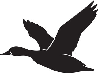 flying duck silhouette vector flat illustration design