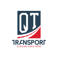 Letter QT Transport Logo Design. Modern QT Road Logo for Delivery, Transport Company and Fleet Business