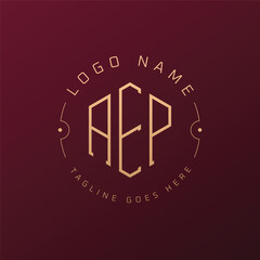 Luxury AEP Logo Design, Elegant Letter AEP Monogram Logo. Minimalist Polygon AEP Logo Design Template