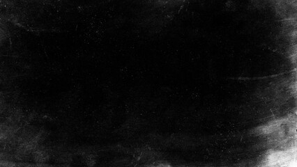 Dust and scratches design. Aged photo editor layer. Black grunge abstract background. Copy space.