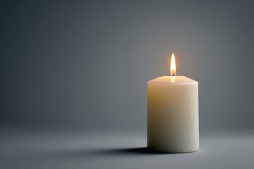 Illuminated Candle: A single, glowing candle, its flame dancing gently, casts a warm, inviting light. The simplicity and focused lighting create a tranquil atmosphere.