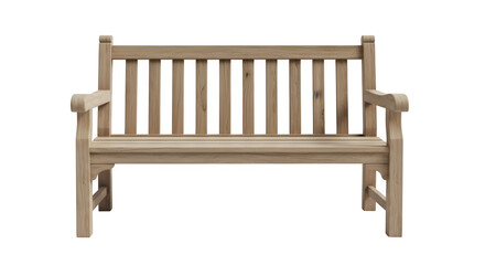 Classic wooden park bench isolated outdoor furniture Vector, illustration