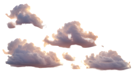 Realistic golden hour clouds pack png transparent background Vector, illustration