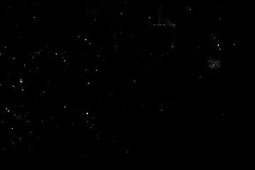 Dust and scratches design. Aged photo editor layer. Black grunge abstract background. Copy space.