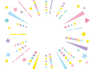 カラフルで可愛い図形の集中線