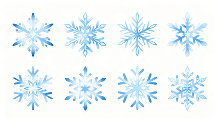blue snowflakes on white background