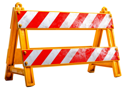 Construction barrier safety warning road striped red white metal plastic caution. Construction barrier safety warning road striped red white metal plastic caution stands sturdy with, isolated