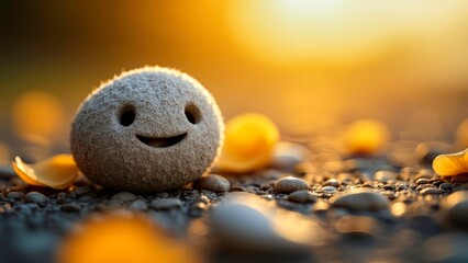 The soft and natural image of Shitan smiley face stone