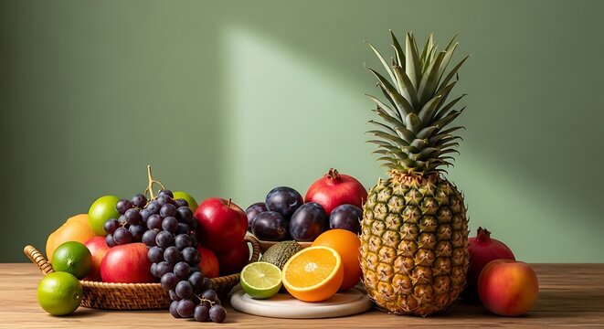 Fresh Fruits Still Life Composition