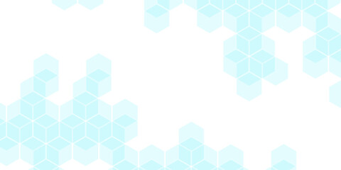 A subtle hexagon pattern background with interconnected shapes in light pastel and white. Simple abstract modern background White geometric hexagonal honeycomb shape texture background 3d copy space.	