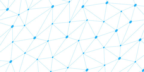 Blue network. futuristic connection technology background with dots and lines for desktop. Structure molecule and communication. Template for science and technology presentation, Vector illustration.	